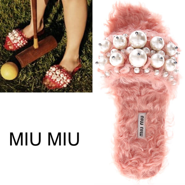 2017大人気 MIU MIU ミュウミュウスーパーコピー パール ファーサンダル5XX1153I33 B005F0311